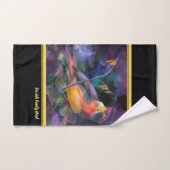 Moderne Romantik mit einem farbigen Vogel-Monogram Badhandtuch Set (Handtuch)