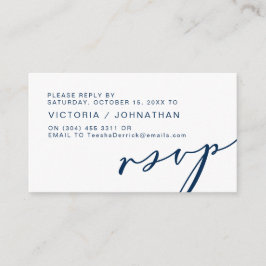 Moderne Romantik, NAVY BLUE, Wedding RSVP Begleitkarte