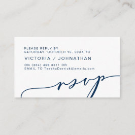 Moderne Romantik, NAVY BLUE, Wedding RSVP Begleitkarte
