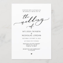 Moderne Romantik, Schwarze Kalligrafie Hochzeit