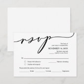 Moderne Romantik, Schwarze Kalligrafie, Hochzeitss Begleitkarte (Vorne/Hinten)