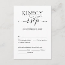 Moderne Romantik, Schwarze Schrift, Hochzeitsessen