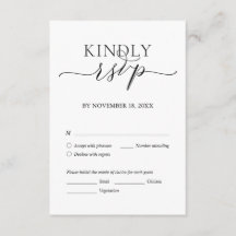 Moderne Romantik, Schwarze Schrift, Hochzeitsessen