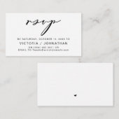 Moderne Romantik, schwarze Schrift, Hochzeitsszena Begleitkarte (Vorne/Hinten)