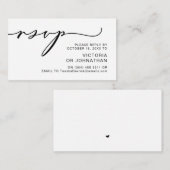 Moderne Romantik, schwarze Schrift, Hochzeitsszena Begleitkarte (Vorne/Hinten)