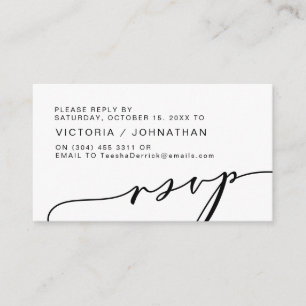 Moderne Romantik, schwarze Schrift, Hochzeitsszena Begleitkarte