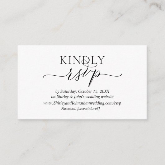 Moderne Romantik, Schwarzes Script, Online-Website Begleitkarte (Vorderseite)