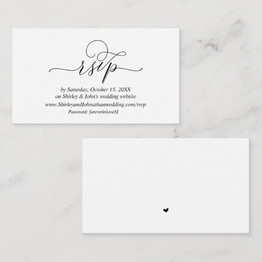 Moderne Romantik, Schwarzes Script, Online-Website Begleitkarte (Vorne/Hinten)