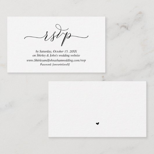 Moderne Romantik, Schwarzes Script, Online-Website Begleitkarte (Vorne/Hinten)