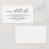 Moderne Romantik, unser Auto für Hochzeitsdetails Begleitkarte (Vorne/Hinten)