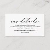 Moderne Romantik, unser Auto für Hochzeitsdetails Begleitkarte (Vorderseite)