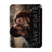 Moderne Romantik Weiße Überlagerung Save the Date Magnet (Vertikal)