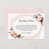 Moderne romantische Blumenzettel Begleitkarte (Vorne/Hinten)