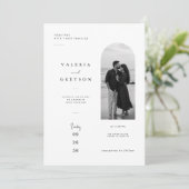 Moderne romantische Bogen-Hochzeitseinladung . Einladung (Stehend Vorderseite)