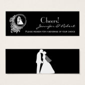moderne romantische Couple Wedding Drinks Tickets (Vorne & Hinten)