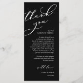 Moderne Romantische Dinner Place Einstellung Danke Programm (Vorderseite)