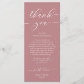 Moderne Romantische Dinner Place Einstellung Danke Programm (Vorderseite)