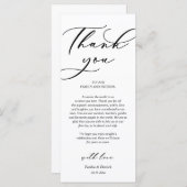 Moderne Romantische Dinner Place Einstellung Danke Programm (Vorne/Hinten)