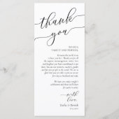 Moderne Romantische Dinner Place Einstellung Danke Programm (Vorderseite)