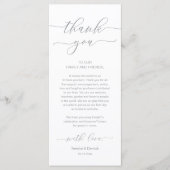 Moderne Romantische Dinner Place Einstellung Danke Programm (Vorderseite)