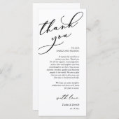 Moderne Romantische Dinner Place Einstellung Danke Programm (Vorne/Hinten)