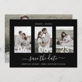 Moderne Romantische Drehbuch-Collage Save The Date