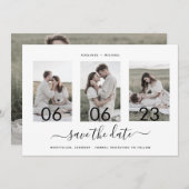 Moderne Romantische Drehbuch-Collage Save The Date (Vorne/Hinten)