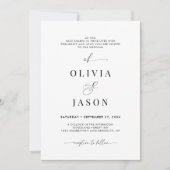 Moderne romantische Drehbuch Schwarz-weiße ErstHoc Einladung (Vorderseite)