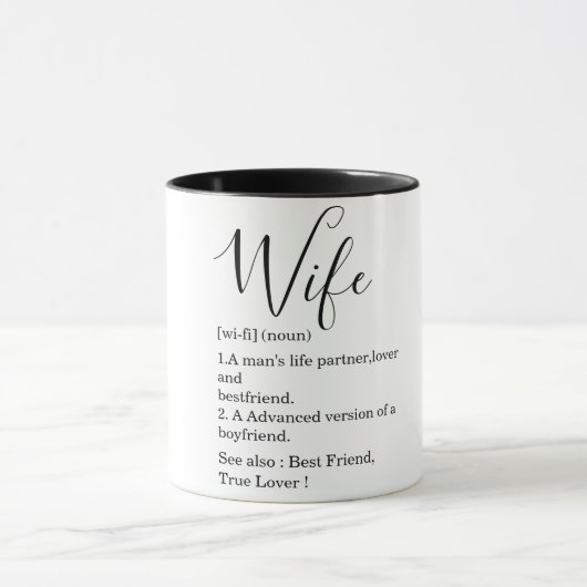 Moderne romantische Ehefrau mit Text Tasse (Zentrum)