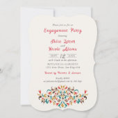 Moderne Romantische Elegant Floral Engagement Part Einladung (Vorderseite)