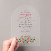 Moderne romantische Elegante Blumenzeremonie Acryleinladungen (Insitu (Handheld))