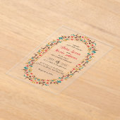 Moderne romantische Elegante Blumenzeremonie Acryleinladungen (Ablage )