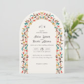 Moderne romantische Elegante Blumenzeremonie Einladung (Stehend Vorderseite)