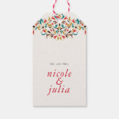 Moderne romantische Elegante Blumenzeremonie Geschenkanhänger (Rückseite)