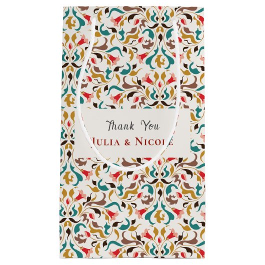 Moderne romantische Elegante Blumenzeremonie Kleine Geschenktüte (Vorderseite)