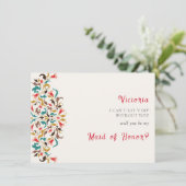 Moderne romantische Elegante Blumenzeremonie Menükarte (Stehend Vorderseite)