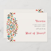 Moderne romantische Elegante Blumenzeremonie Menükarte (Vorne/Hinten)