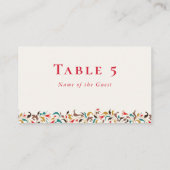 Moderne romantische Elegante Blumenzeremonie Platzkarte (Rückseite)