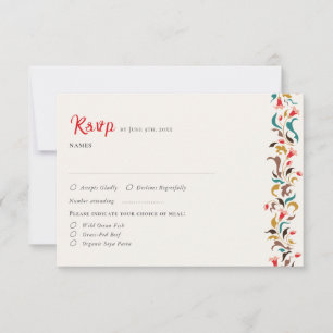 Moderne romantische Elegante Blumenzeremonie RSVP Karte