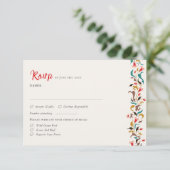 Moderne romantische Elegante Blumenzeremonie RSVP Karte (Stehend Vorderseite)