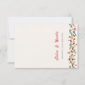 Moderne romantische Elegante Blumenzeremonie RSVP Karte (Rückseite)