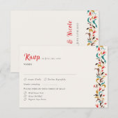 Moderne romantische Elegante Blumenzeremonie RSVP Karte (Vorne/Hinten)