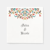 Moderne romantische Elegante Blumenzeremonie Serviette (Vorderseite)