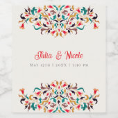 Moderne romantische Elegante Blumenzeremonie Weinetikett (Einzelnes Label)