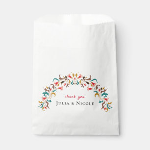 Moderne Romantische Elegante Florale Hochzeitskrän Geschenktütchen