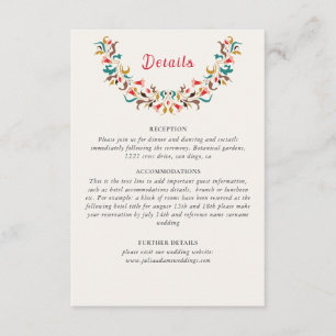 Moderne Romantische Elegante Florale Hochzeitskron Begleitkarte