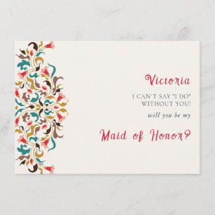 Moderne Romantische Elegante Florale Hochzeitskron Menükarte