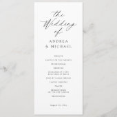 Moderne Romantische Elegante Hochzeit Programm (Vorderseite)