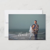 Moderne romantische Foto-Hochzeit Dankeskarte (Vorderseite)