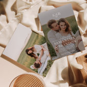 Moderne romantische Foto Monogram Overlay Hochzeit Einladung